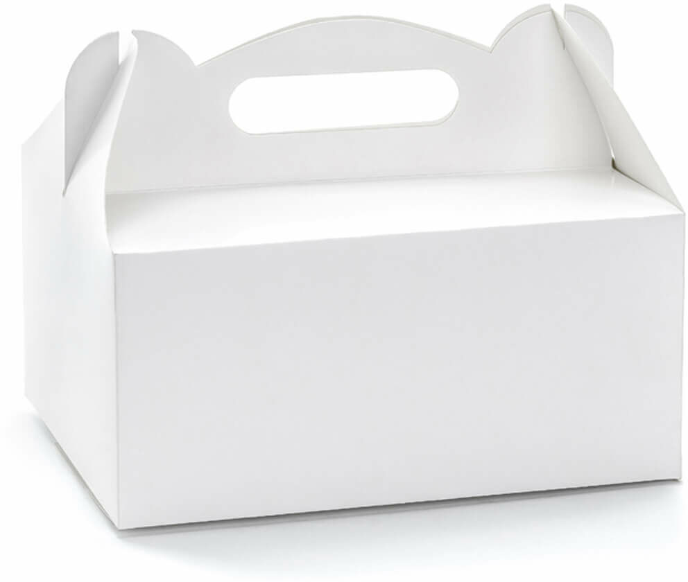 Ozdobne pudełka na ciasto białe - 10 szt.