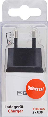 2GO Ładowarka Sieciowa USB Uniwersalna Podwjna USB 100V-240V - Biaa