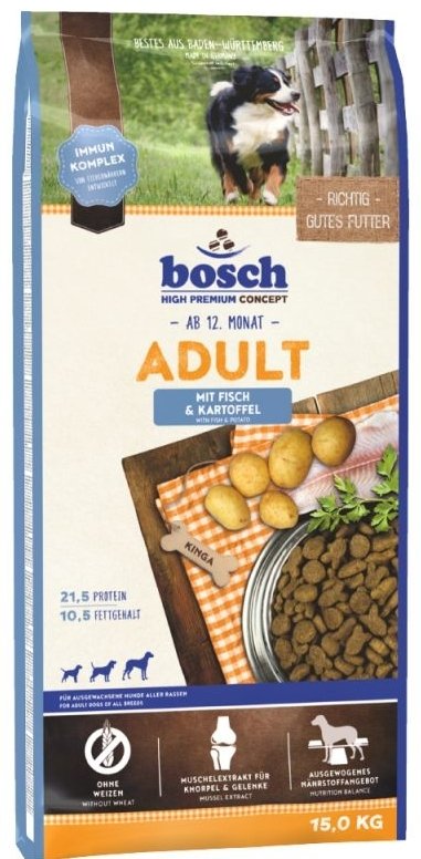 Bosch Petfood Adult Fish & Potato, ryba i ziemniak (nowa receptura) 2x15kg