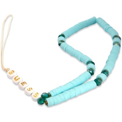 Guess zawieszka do telefonu Phone Strap niebieski/blue Heishi Beads