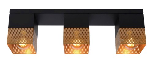 Lucide RENATE Złoty mat | Czarny 3xE27 Lampa sufitowa 21123/03/02 21123/03/02