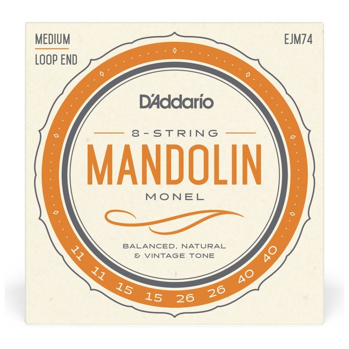 D'Addario EJM74 struny do mandoliny Monel