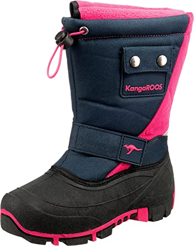 Kalosze zimowe Kanga II dla dziewcząt, Niebieski Dark Navy Daisy Pink 4204, 33 EU