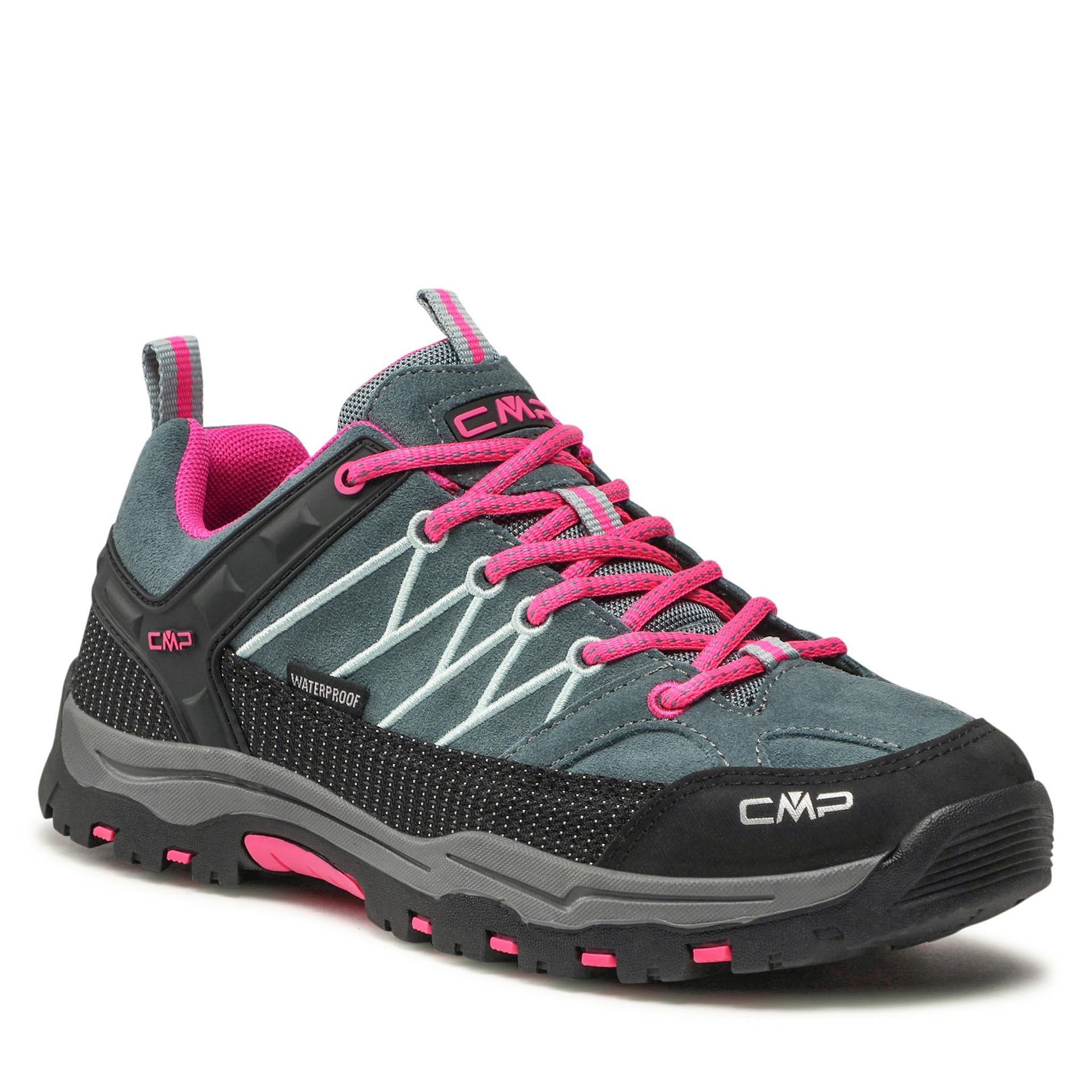 CMP Kids Rigel Low Trekking Shoes Wp 3Q13244J Mineral Green/Purple Fluo 14EM