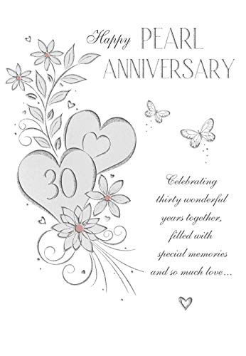 Klasyczna kartka 'Happy Pearl 30th Annivesar' - 23 x 15 cm - wydawnictwo królewskie, C80790