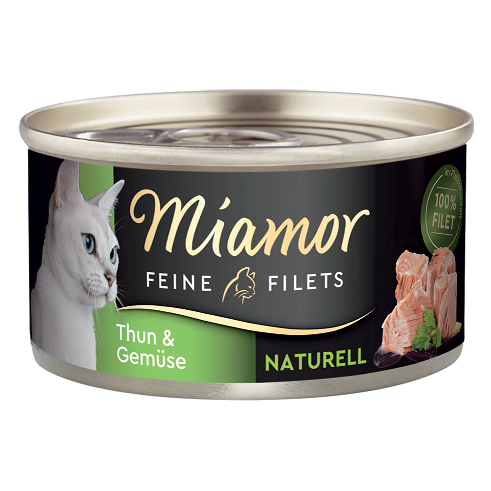 Miamor Feine Filets Naturelle, 6 x 80 g, tuńczyk z warzywami