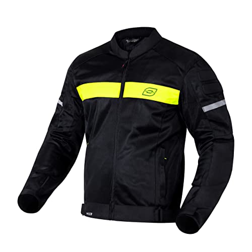 OZONE MOTO Dart Kurtka motocyklowa męska | Tekstylna | Ochraniacze łokci i barków Poziom 1 | Elementy odblaskowe | Panele wentylacyjne z mesh | 4 Kieszenie