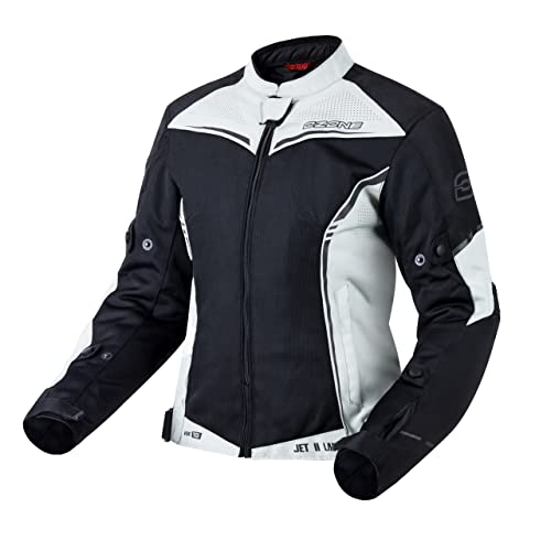 OZONE Jet II Lady kurtka motocyklowa dla kobiet, łokcie, ochraniacze na ramiona, wodoszczelna, z elementami odblaskowymi, 4 kieszenie