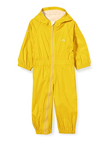 Trespass Dziecięcy guzik wodoodporny kombinezon przeciwdeszczowy z kapturem, światło słoneczne, 5/6 lat
