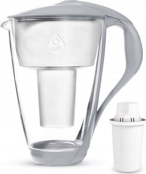 Dafi Dzbanek filtrujący szklany Crystal led stalowy 2L + 10 wkładów classic D.FO SZKLANY.LED.STAL + 10