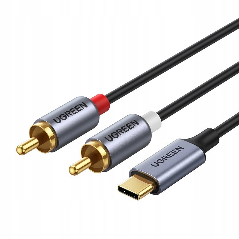 UGREEN kabel przewód audio dźwiękowy USB Typ C (męski) - 2RCA (męski) 1,5m szary (20193 CM451) 20193 CM451