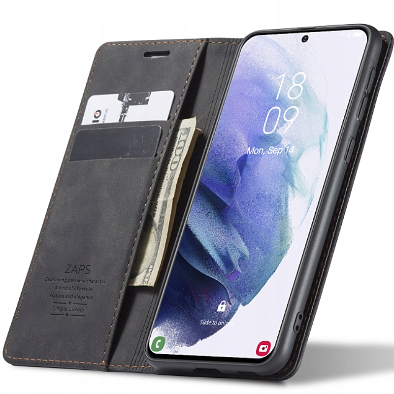 Etui Z Klapką Do Galaxy S22 Skórzane Portfel Case Pokrowiec Zamykane