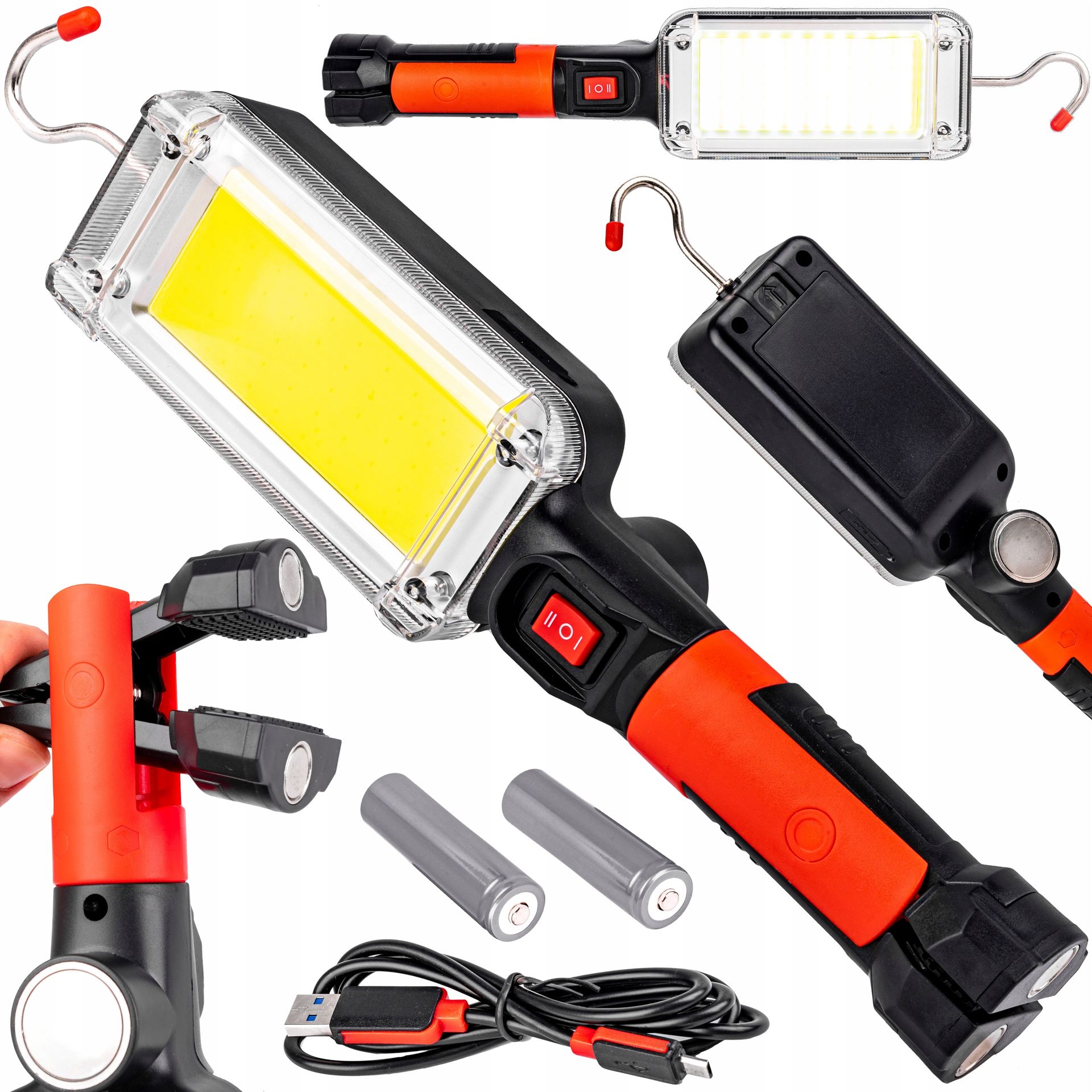 Lampa Latarka Warsztatowa Led Cob Akumulator 700lm