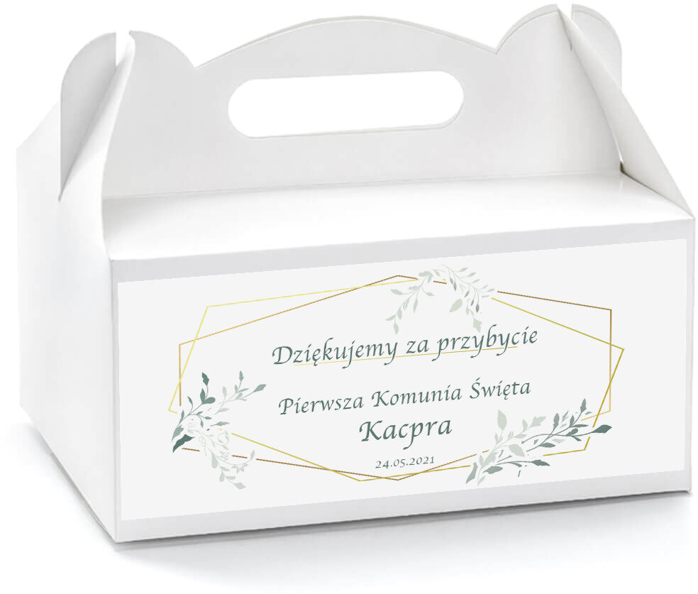 Personalizowane pudełka na ciasto komunijne - 4 szt.