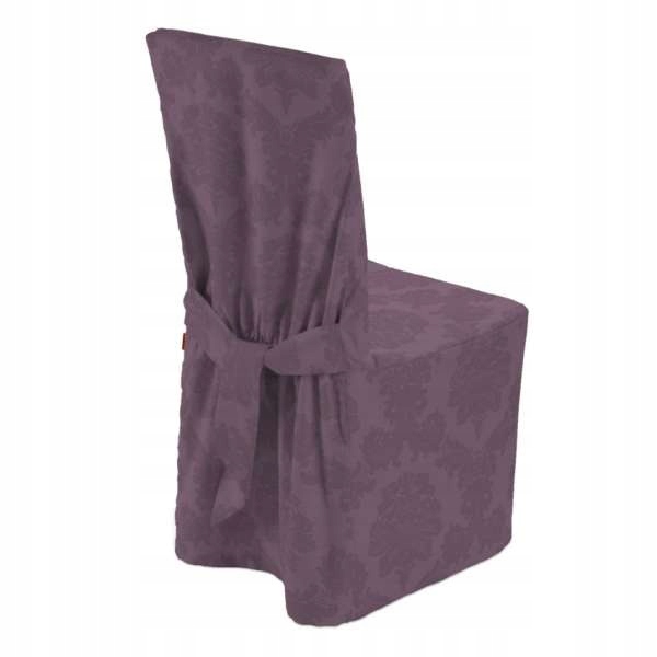 Dekoria Sukienka na krzesło fioletowy 45 × 94 cm Damasco 580-613-75