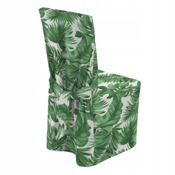 Dekoria Sukienka na krzesło zielone liście na białym tle 45 × 94 cm Urban Jungle 580-141-71