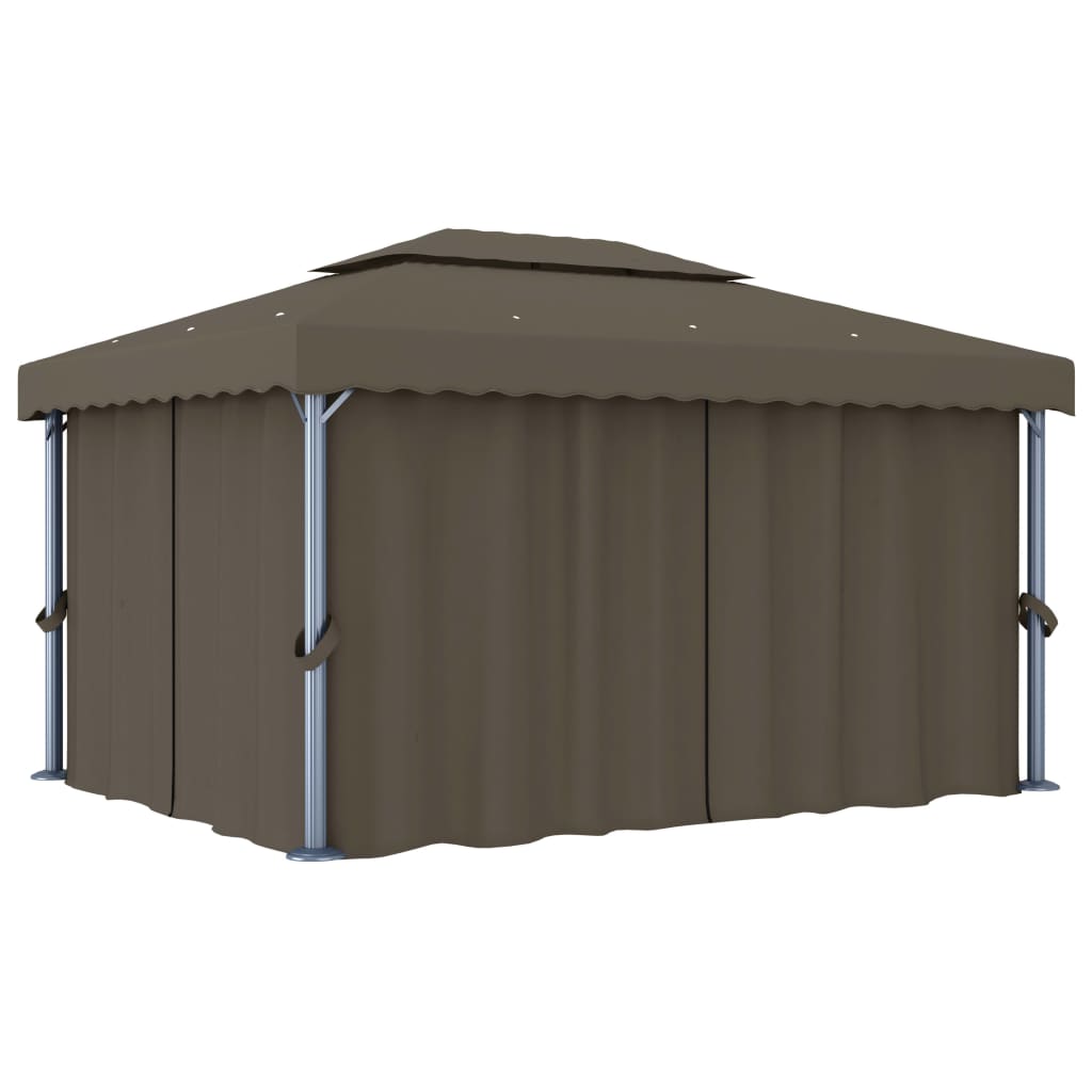 shumee Altana ogrodowa z zasłonami 4 x 3 m kolor taupe aluminium