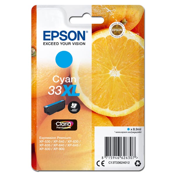 oryginalny atrament Epson T33XL [C13T33624012] cyan