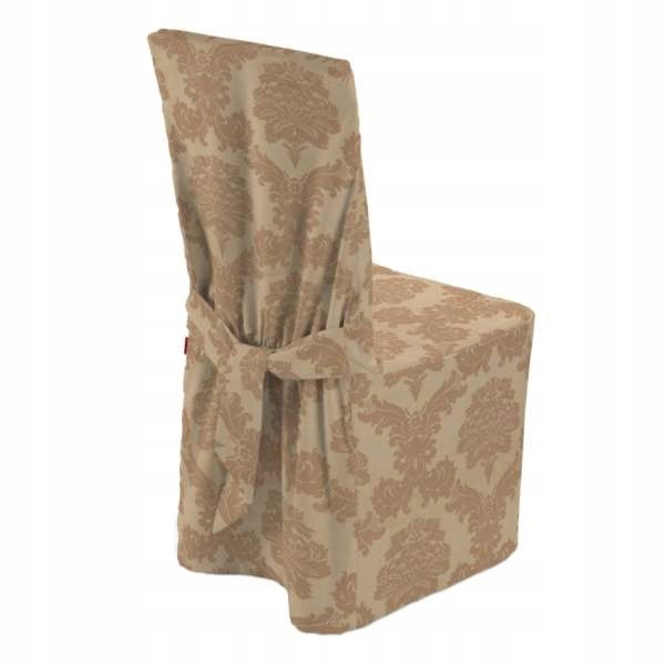 Dekoria Sukienka na krzesło jasno-brązowy 45 × 94 cm Damasco 580-613-04