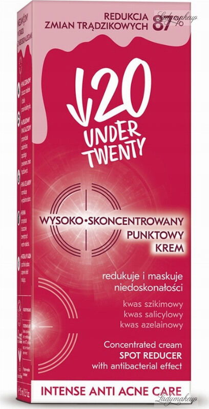 UNDER TWENTY - Intense Anti Acne Care - Wysoko-skoncentrowany punktowy krem na niedoskonałości - 15 ml