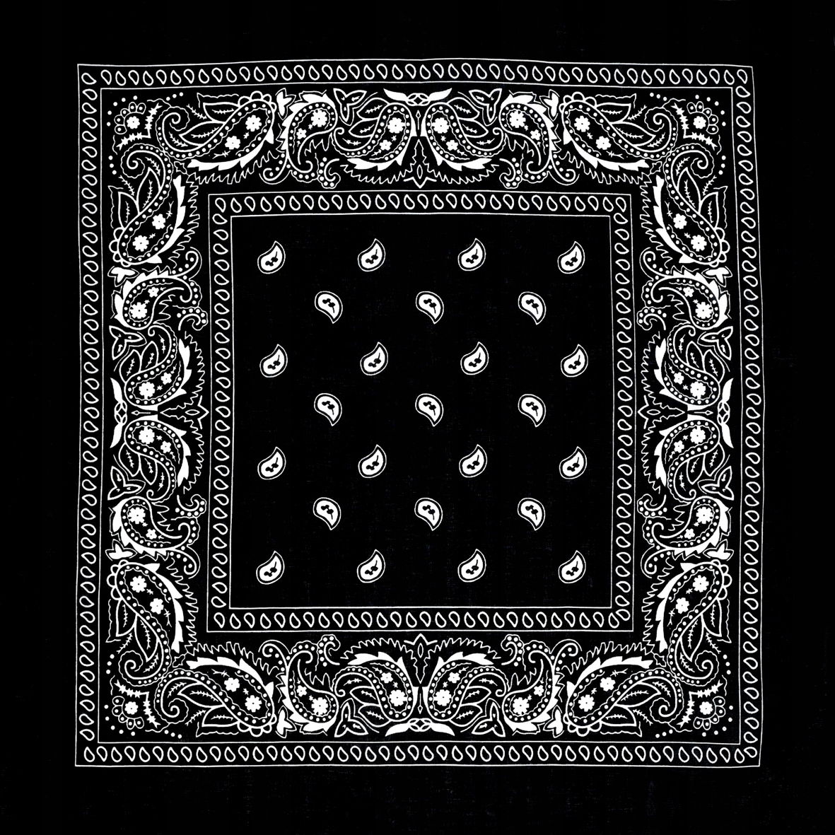 Bandana bandama bandamka chusta czarna paisley