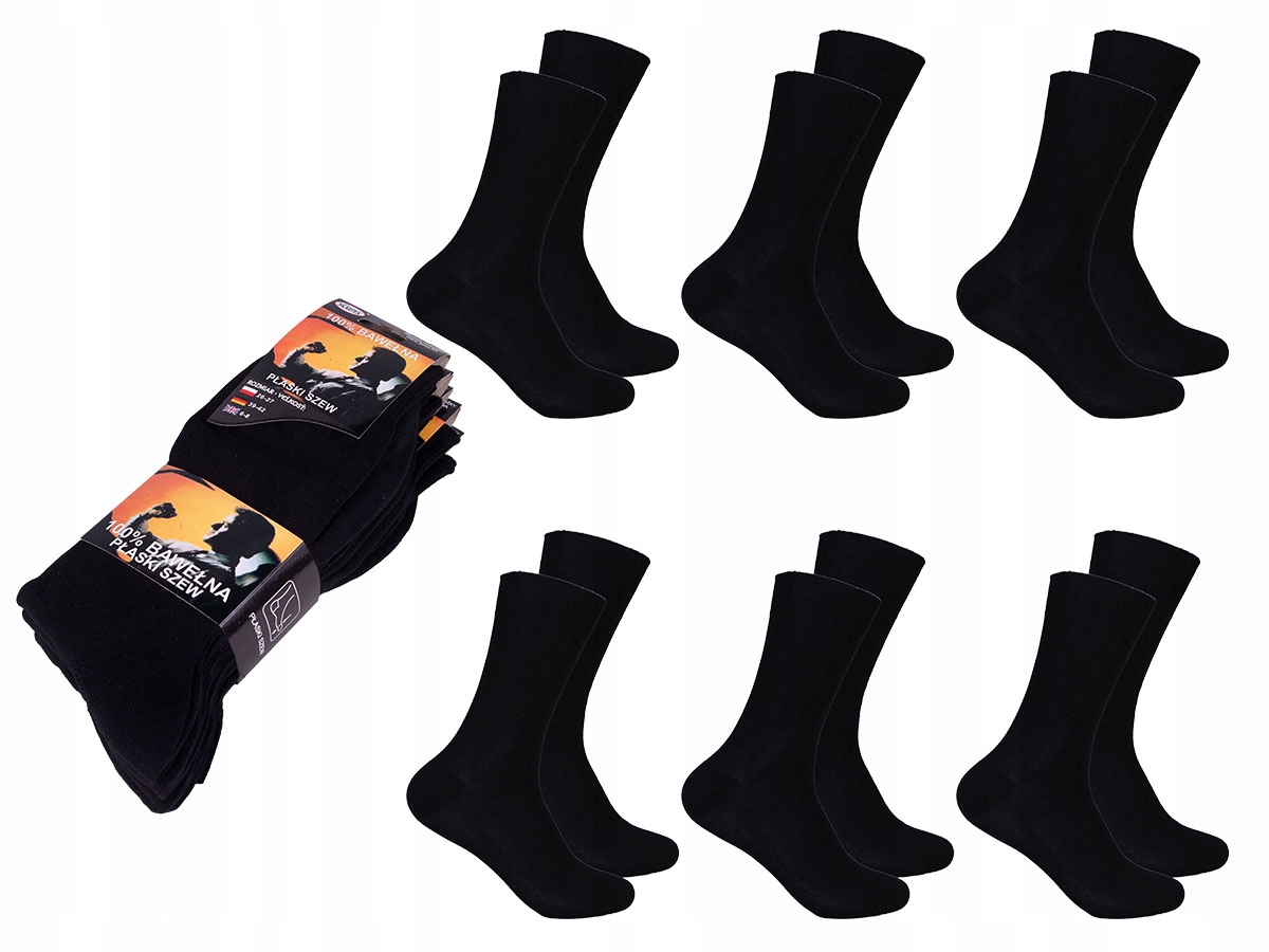 6x Skarpety Męskie Garniturowe 100% Bawełny 39-42
