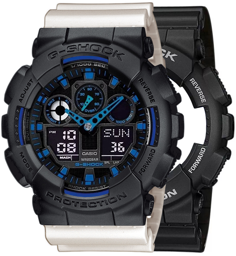 Zegarek G-SHOCK SET GA-100-1A2ER + BEZEL 10358741 + PASEK 10395227