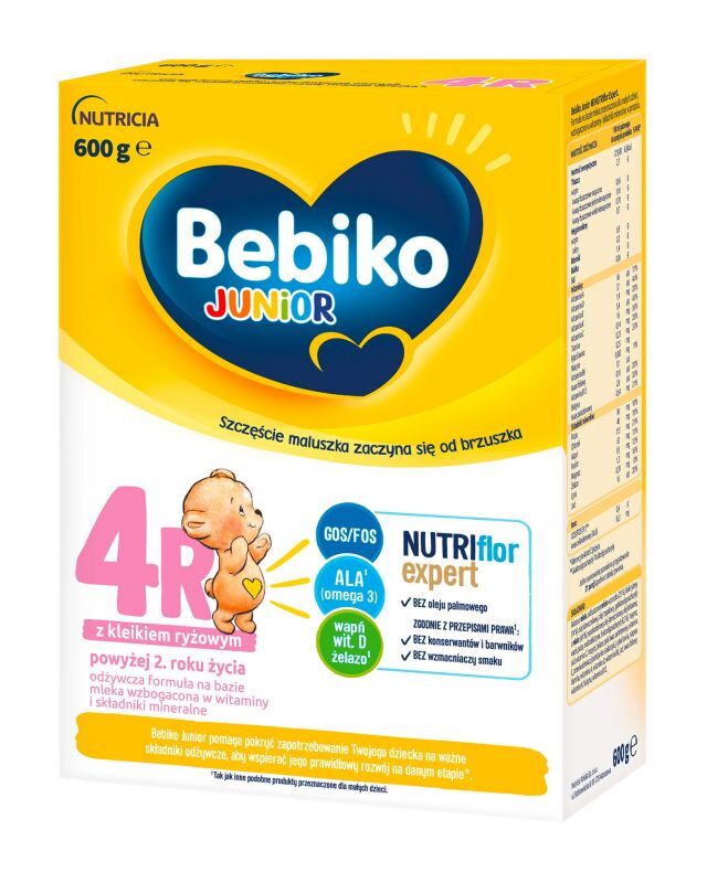 Bebiko Junior 4R Odżywcza formuła na bazie mleka dla dzieci powyżej 2. roku życia 600 g