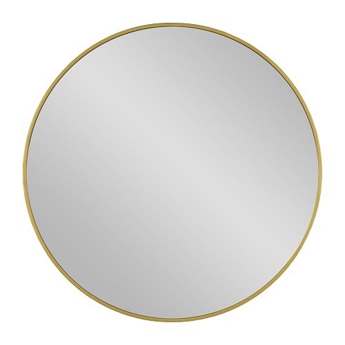 Lustro łazienkowe okrągłe 80 cm złota rama