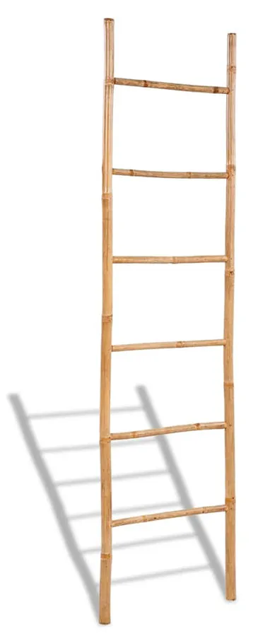 Drewniana drabinka z 6 szczeblami do łazienki T4-K59