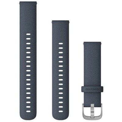 Garmin Silikonowy pasek Vivoactive 4s, Vivomove 3s, Venu 2s (18mm) - granatowy ze srebrnym zapięciem [010-12924-30] 010-12924-30