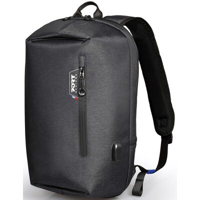 Porty Designs - plecak SAN FRANCISCO 15,6 cala szary. Zawiera regulowany pasek na piersi, kieszeń na tablet 25 cm, sekretną tylną kieszeń, pasek na wózek i zewnętrzny port ładowania obwodowego.