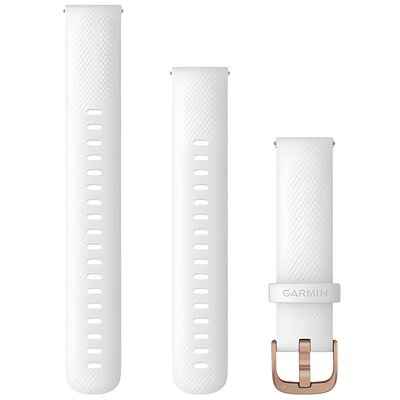 Garmin Pasek wymienny Quick Release 18 mm silikonový bílý přezka Rose Gold 010-12932-0F)