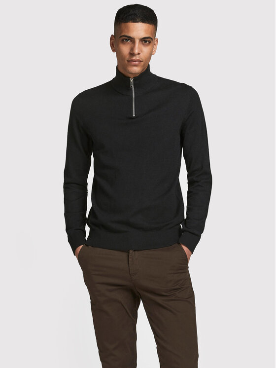 Jack&Jones Sweter Emil 12189339 Czarny Regular Fit