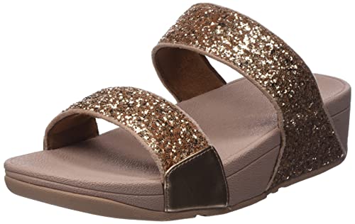 Fitflop Damskie brokatowe kapcie Lulu, Różowe złoto, 42 EU