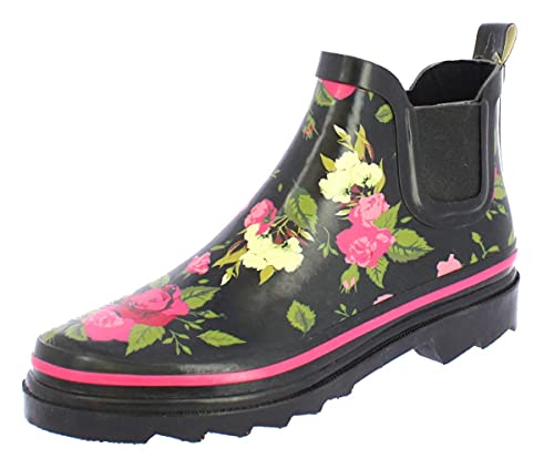 Beck Damskie kalosze Wild Roses, - czarny - 38 EU