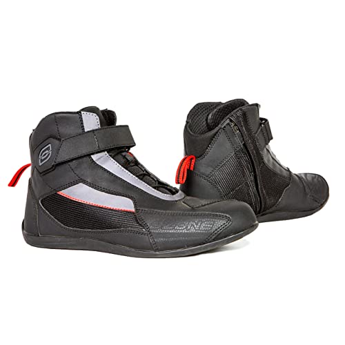 Ozone City buty motocyklowe, wzmocnione kostki i pięty, elementy odblaskowe, zamek błyskawiczny, antybakteryjne wkładki
