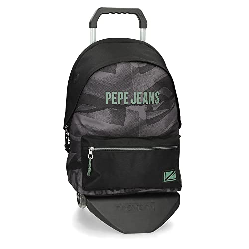 Pepe Jeans Davis plecak na laptopa z podwójną kieszenią na kółkach, 31 x 44 x 15 cm, poliester, 20,46 l