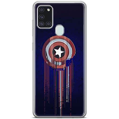 Etui Kapitan Ameryka 017 Marvel Nadruk pełny Granatowy Producent: Samsung, Model: A21s
