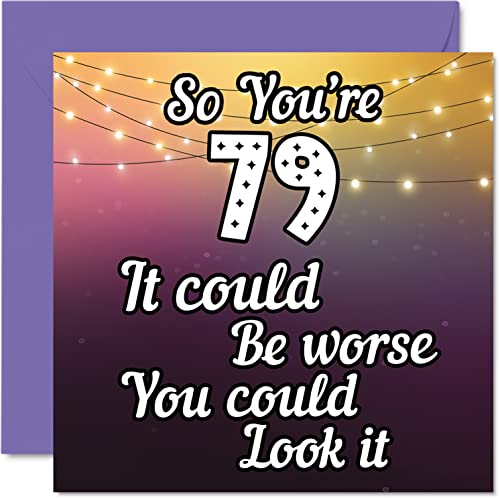 Zabawne kartki na 79. urodziny dla mężczyzn i kobiet - Look It - zabawna kartka urodzinowa dla taty mamy dziadka babci babci wujka cioci 145 mm x 145 mm kartki okolicznościowe, kartka na 79. urodziny