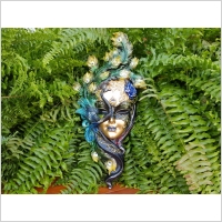 PIĘKNIE MALOWANA MASKA WENECKA Z PAWIEM VERONESE (WU74139VB)