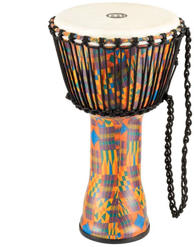 Meinl Percussion Percussion PADJ2-M-G Djembe z kozią skórą, seria podróżna, Rope Tuned, średnica 25,40 cm (10 cali), kenyan quilt PADJ2-M-G