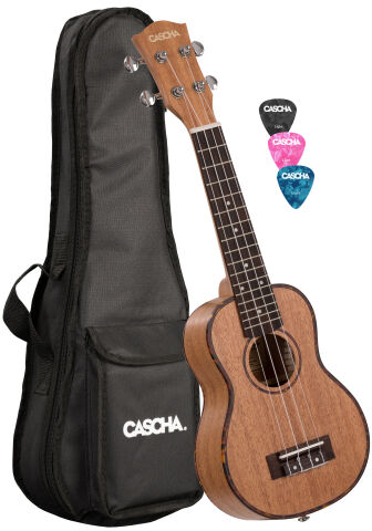 Cascha HH 2026 Premium Mahogany Soprano Ukulele Set