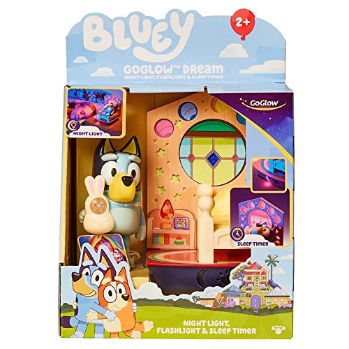 Bluey GoGlow Dream 3 w 1 lampka nocna dla dzieci, lampka nocna do spania, latarka i timer do snu, wielokolorowa (14345)