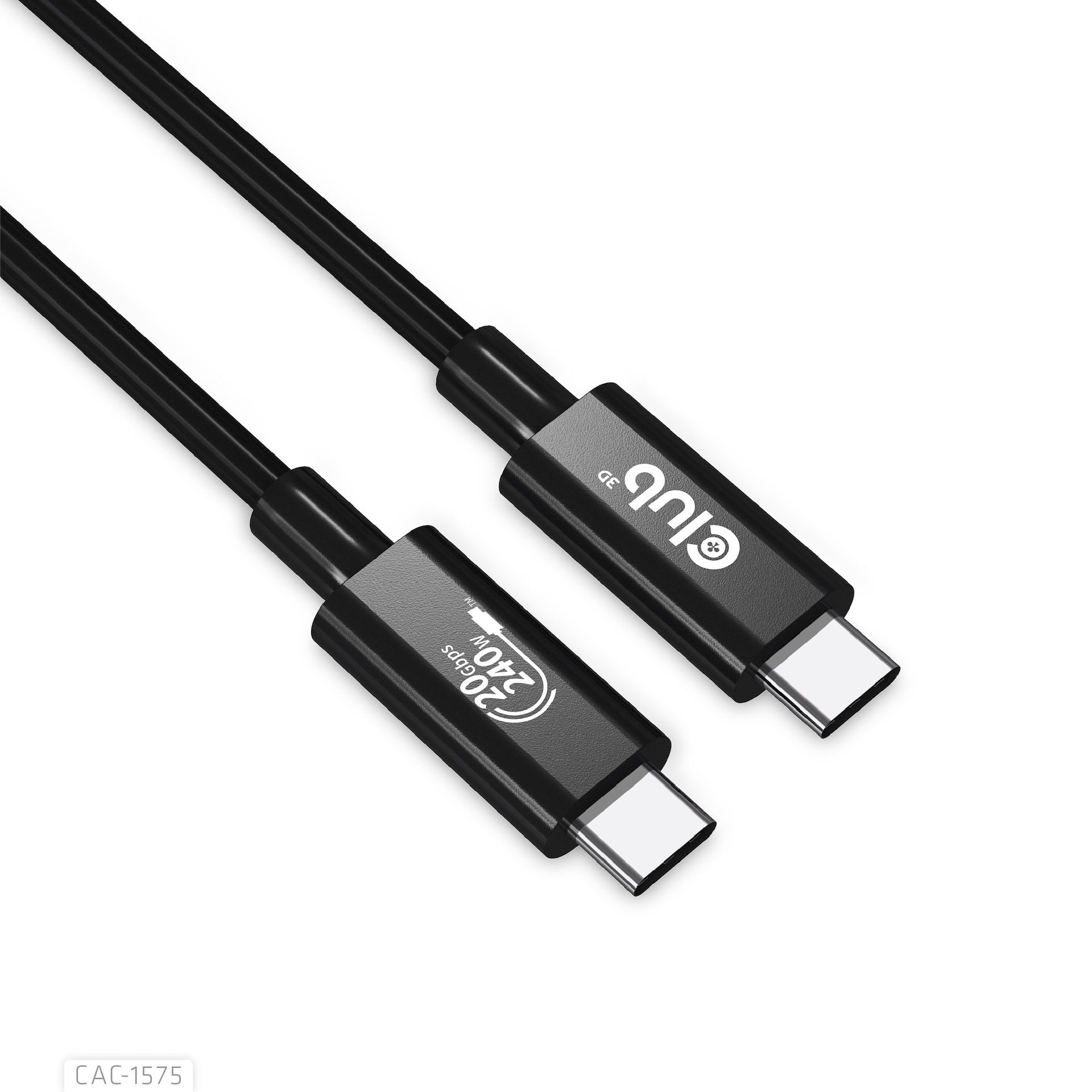 Zdjęcia - Kabel Club3D   CAC-1575 USB4 GEN2X2 TYPE-C BI-DIRECTIONAL CABLE 4K60HZ,DATA 