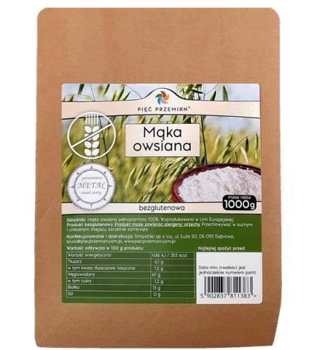 Mąka owsiana bezglutenowa 1000 g - Pięć Przemian