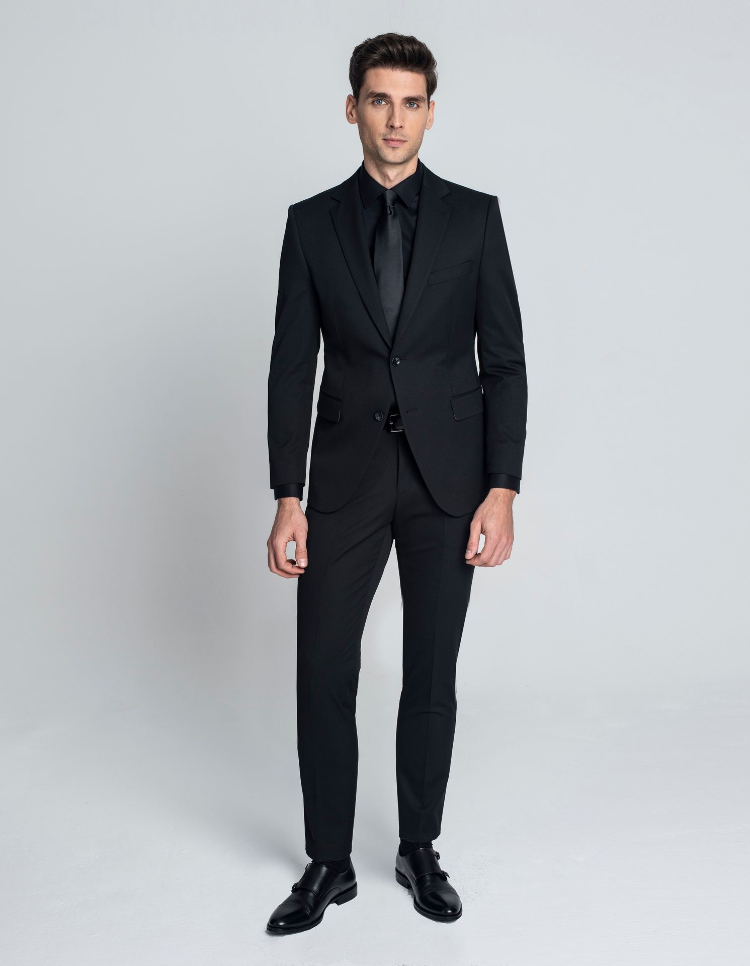 spodnie do zestawu galatro czarny slim fit