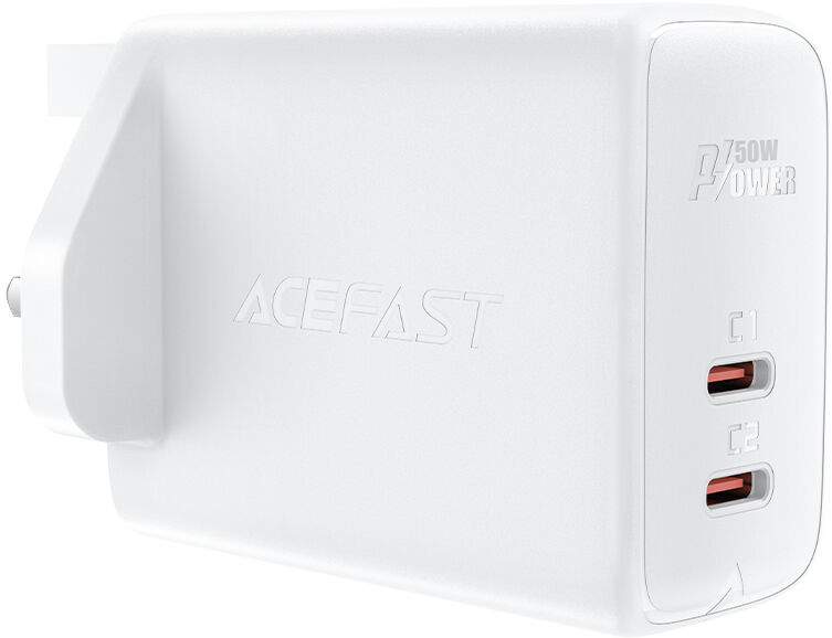 Acefast ładowarka sieciowa GaN (wtyczka UK) 2x USB Typ C 50W, Power Delivery, PPS, Q3 3.0, AFC, FCP (A32 UK)