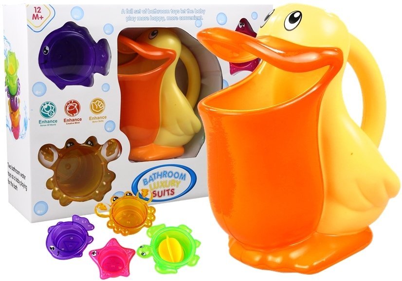 Lean Toys Zabawka do kąpieli Pelikan ze zwierzątkami