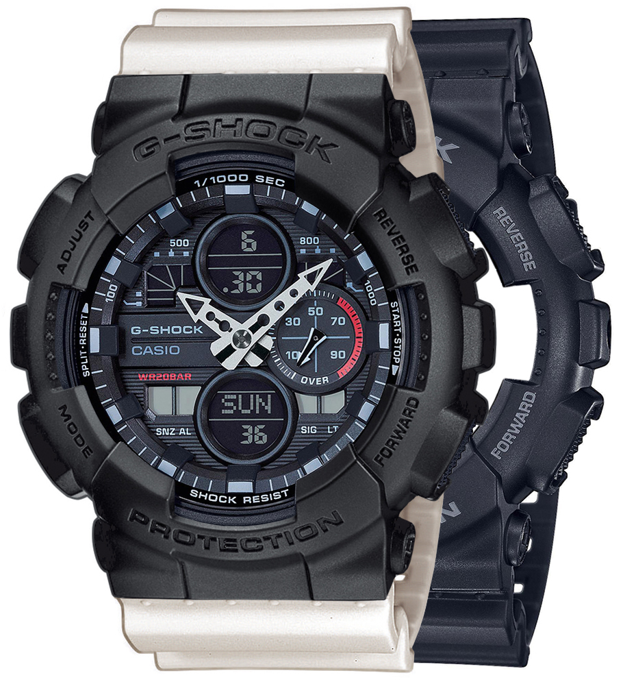 Zegarek G-SHOCK SET GA-140-1A1ER + BEZEL 10358741 + PASEK 10395227